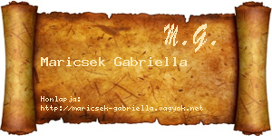 Maricsek Gabriella névjegykártya